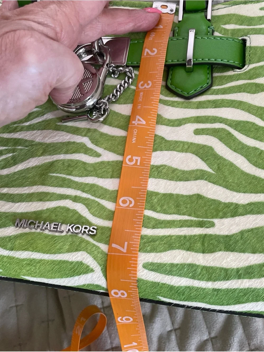 Michael Kors Lime Green calf hair and leather Satchel / crossbody
